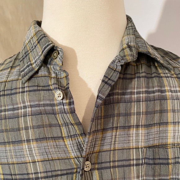 JOHN VARVATOS USA Mens Plaid Button Down Shirt Sz M - Picture 1 of 8